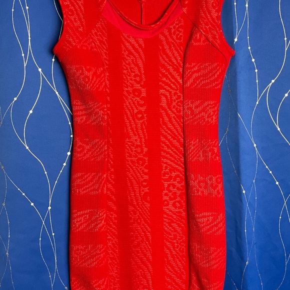 Red Leopard Print Pencil Dress, Size Medium! - Picture 8 of 8